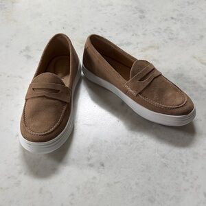 Patina Suede Penny Loafers for Women
